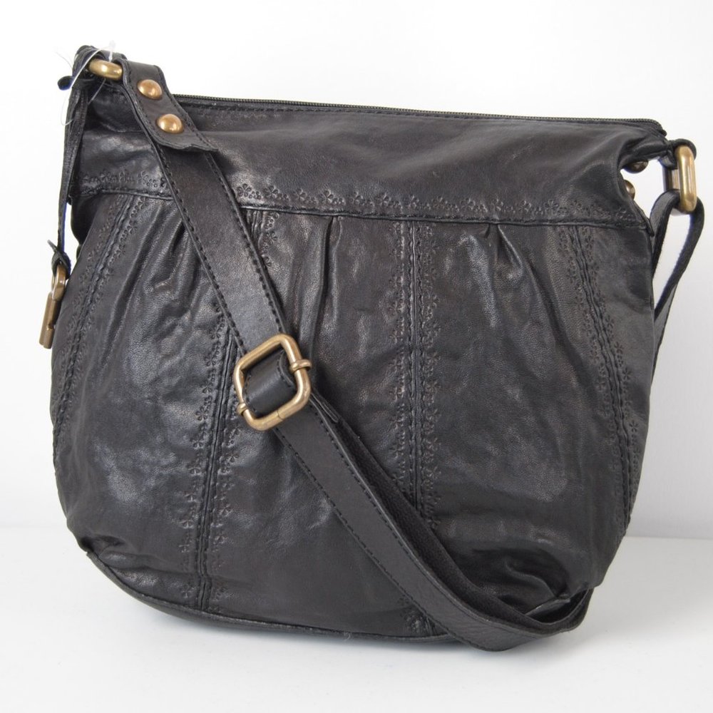 Fossil "Talita" Leather Crossbody Purse in Black